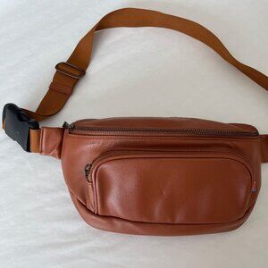 Kibou Vegan Leather Diaper Bag - Brown